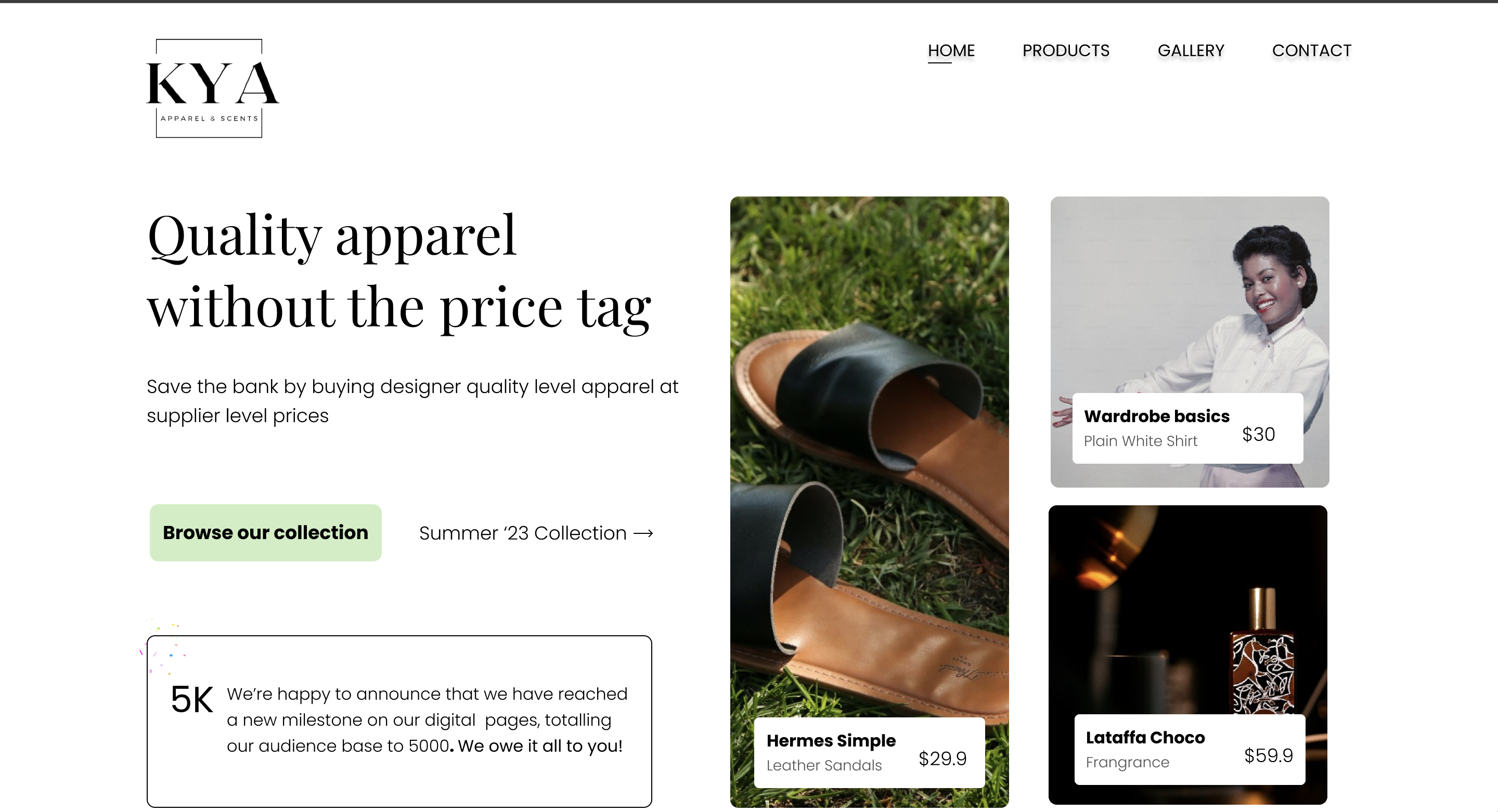 Fashion Store Landing Page